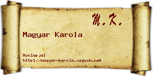 Magyar Karola névjegykártya